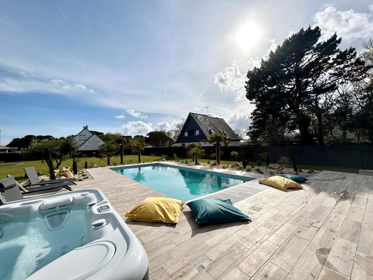 Superbe Villa Tout Confort Avec Piscine Chauffee Er Couverte Et Spa A 2 Pas De La Plage Fouesnant Exterior foto