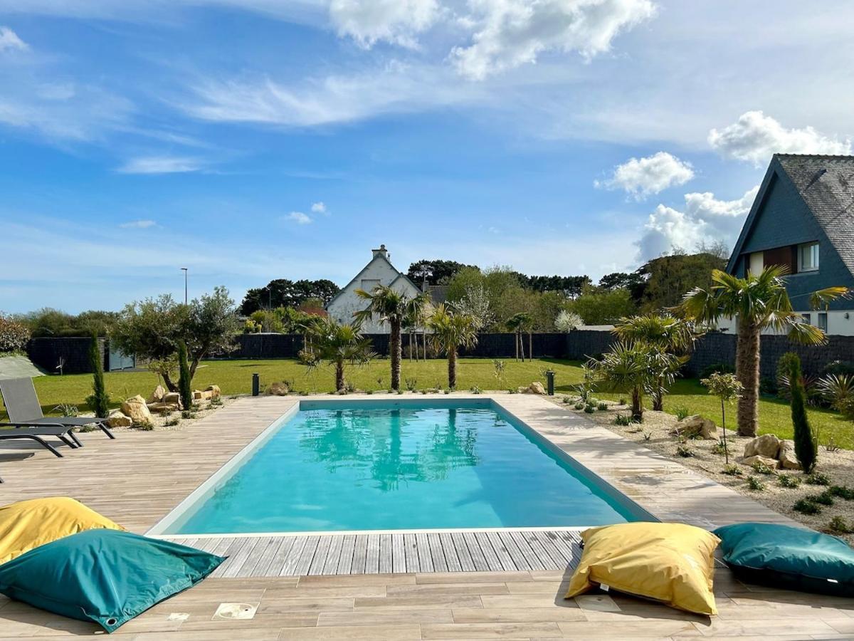 Superbe Villa Tout Confort Avec Piscine Chauffee Er Couverte Et Spa A 2 Pas De La Plage Fouesnant Exterior foto